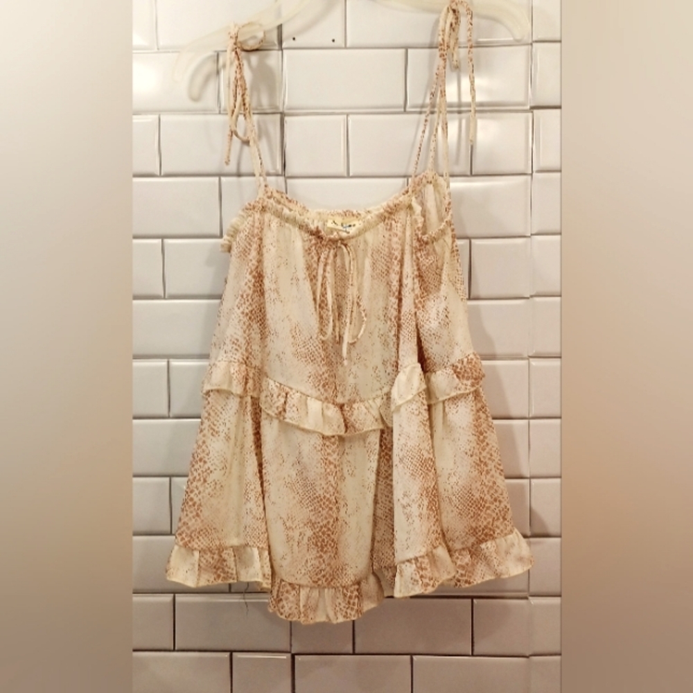 Anthropologie Peach Love Peasant Blouse